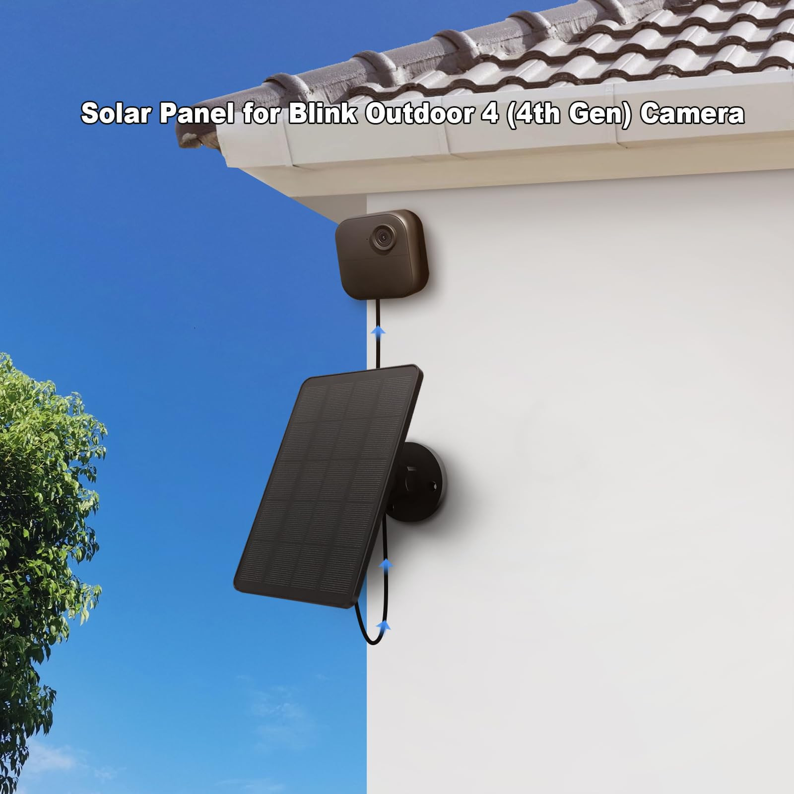 Solar Panel for Blink Camera Outdoor, 4W Solar Panel with USB-C Port Compatib…