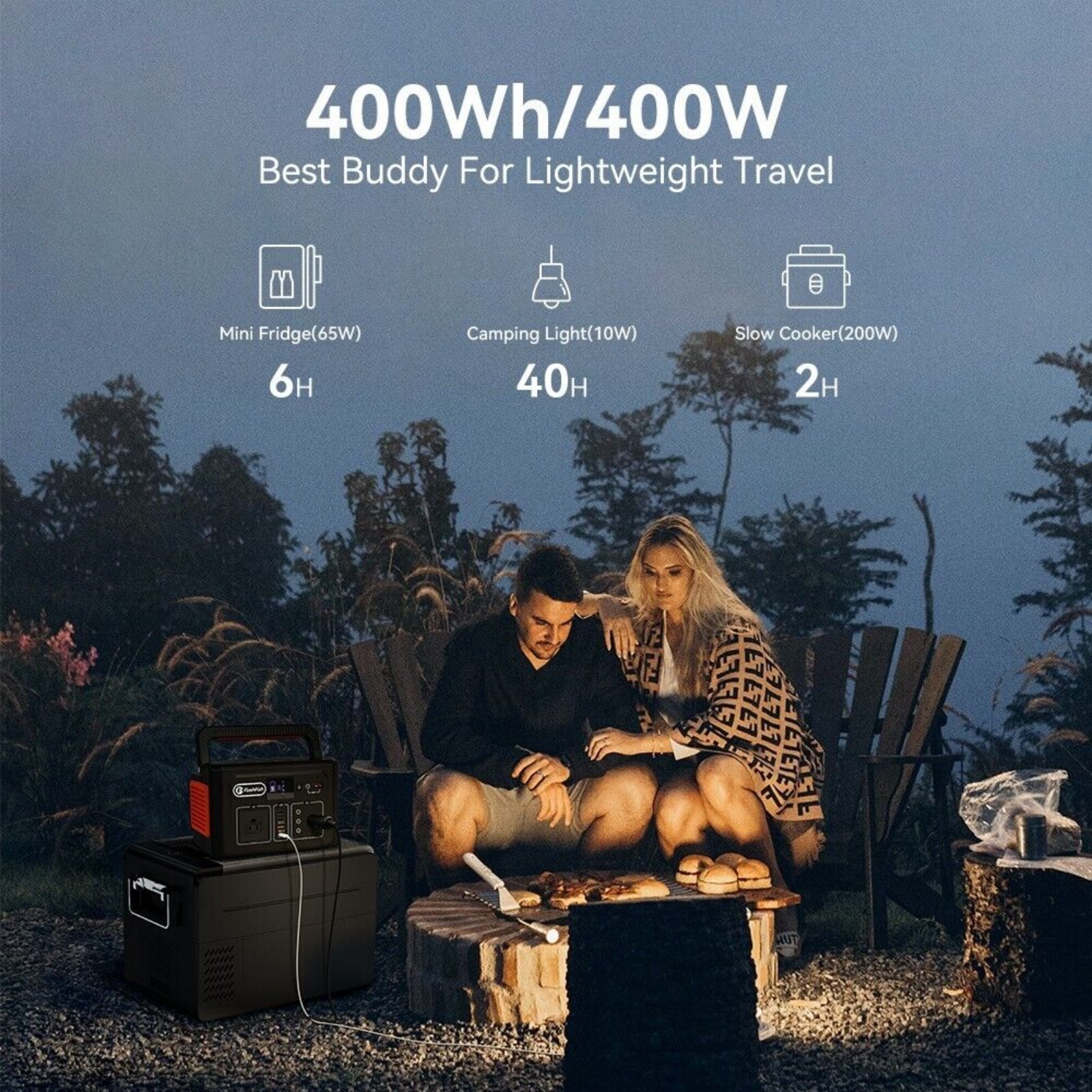 Flashfish Portable Power Station with Solar Panel, 400W Power Generator w/ Panel