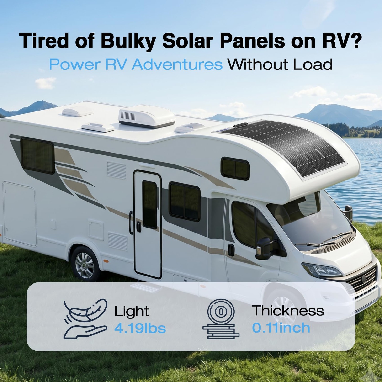 100W Flexible Solar Panel Monocrystalline SemiFlexible 12V RV Boat