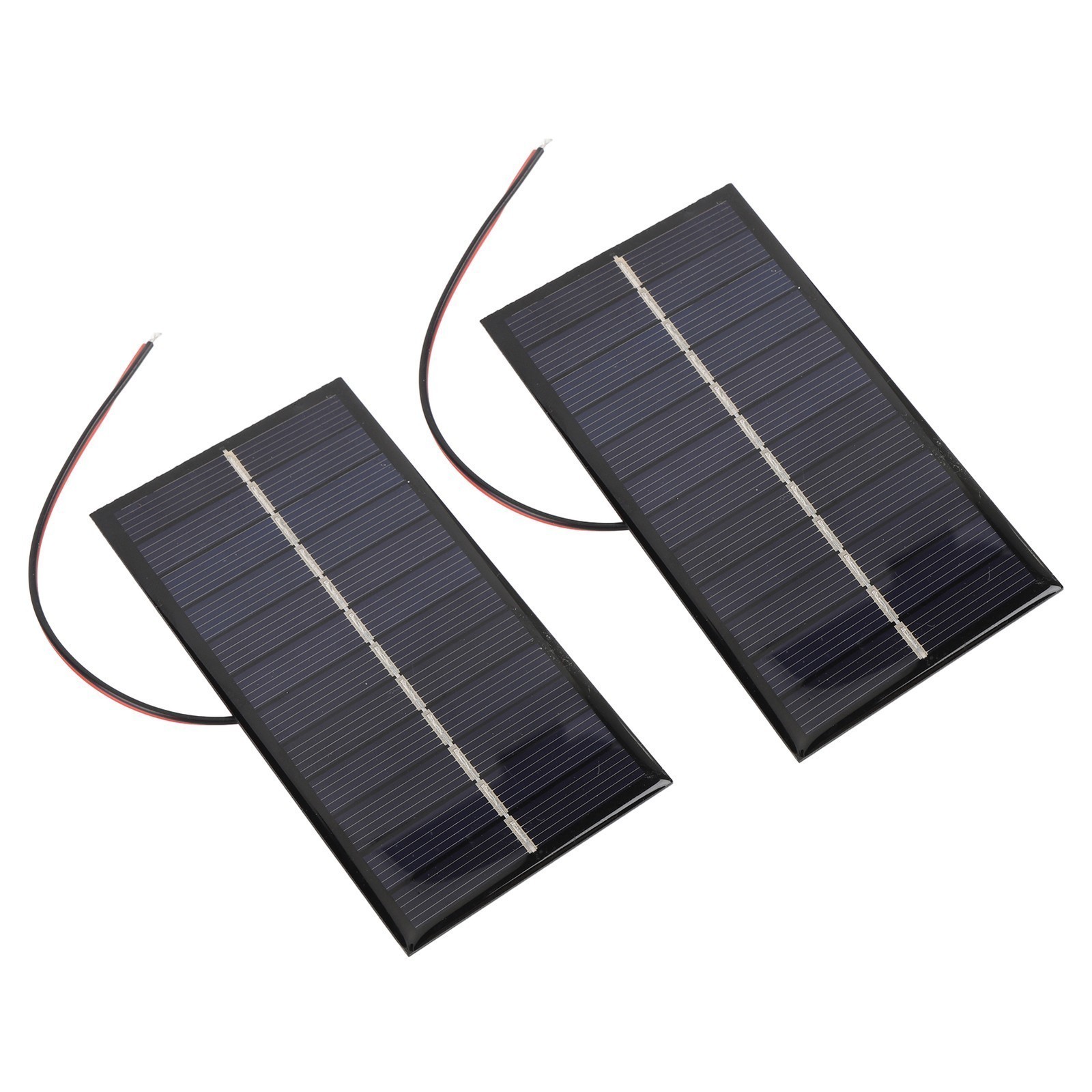 2pcs Solar Panel with Cable 1W 6V Polycrystalline Silicon Solar Charging Panel