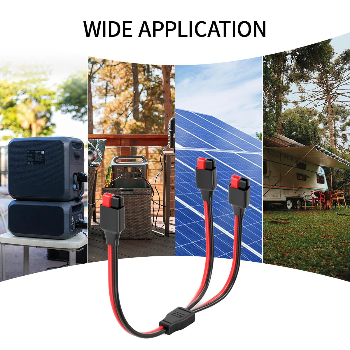 ELFCULB Anderson Y Splitter Cable,12Awg Solar Charging Splitter Cable Solar Pane