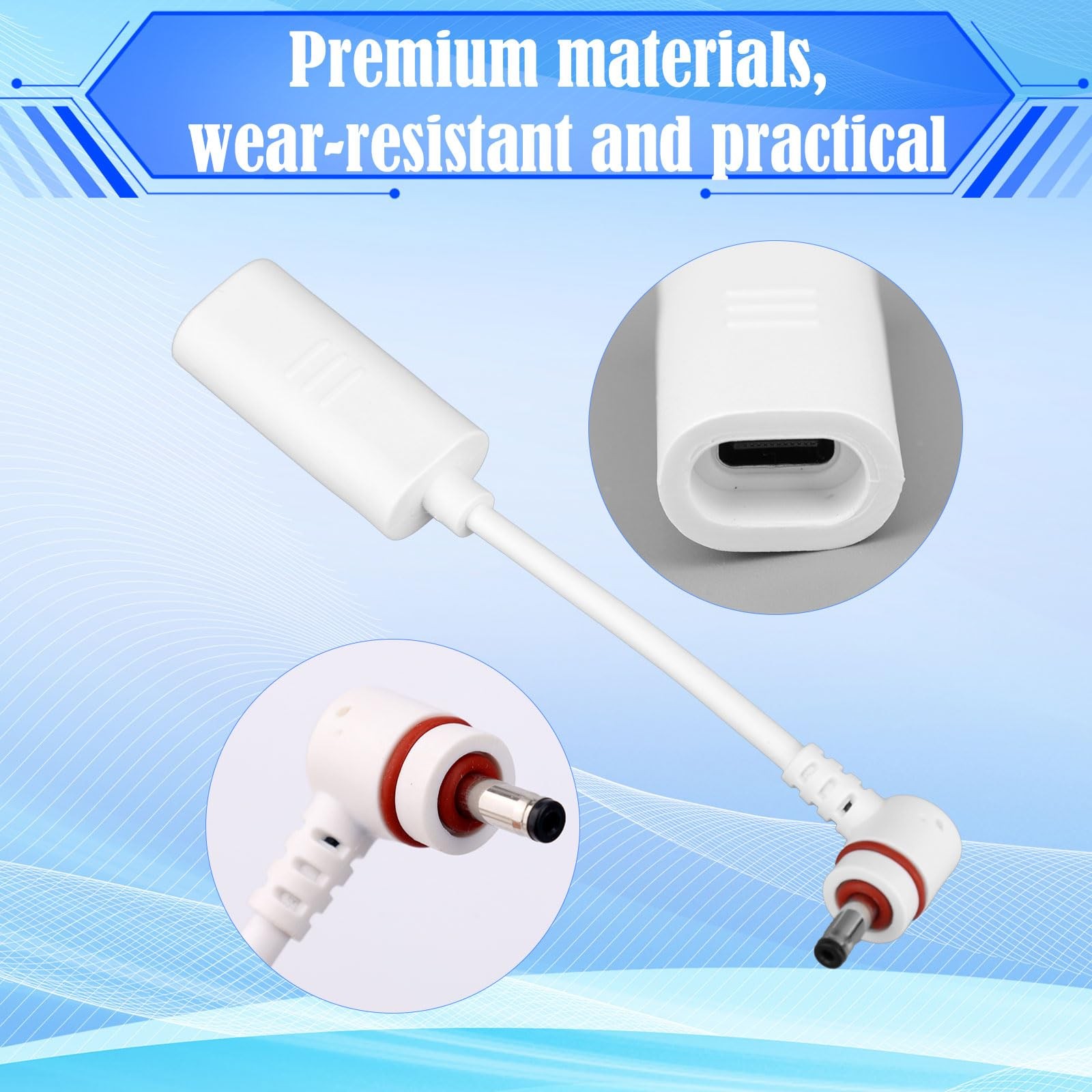 2pcs USBC to Barrel Plug Adapter, USB C & DC3.5 Adapter Connect Jack Solar Pa…