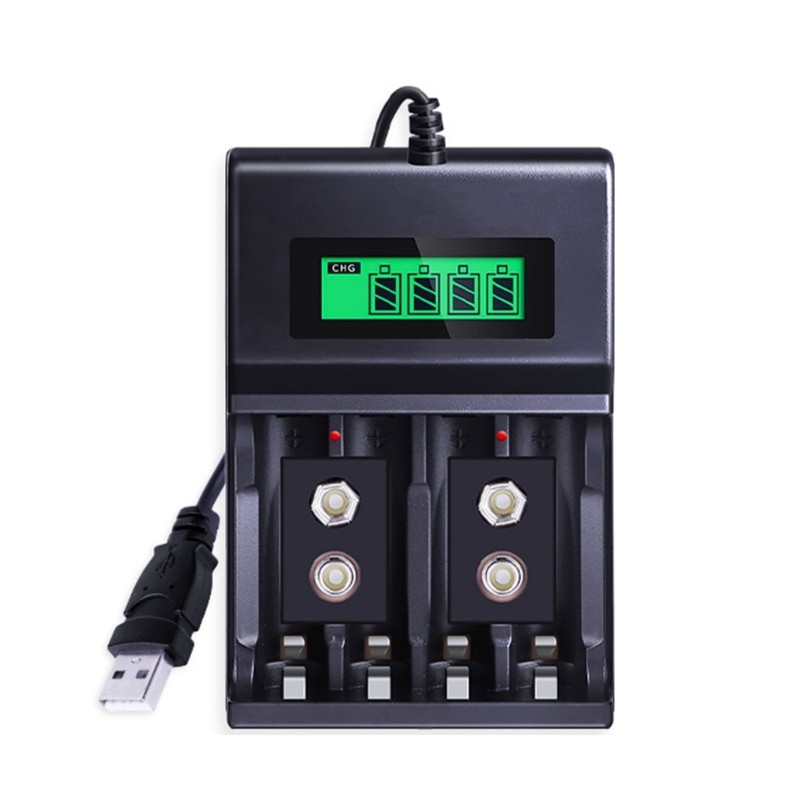 MultiCompatible USB Battery Charger For 2A/3A 9V With LCD Screen Power Sources
