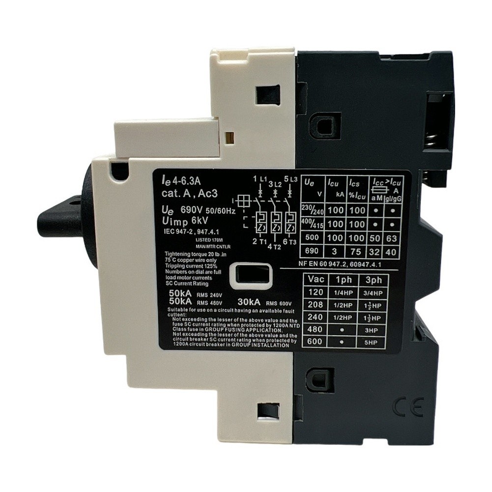 GV2 PM Series Thermal Magnetic Motor Circuit Breaker Adjustable Current Setting