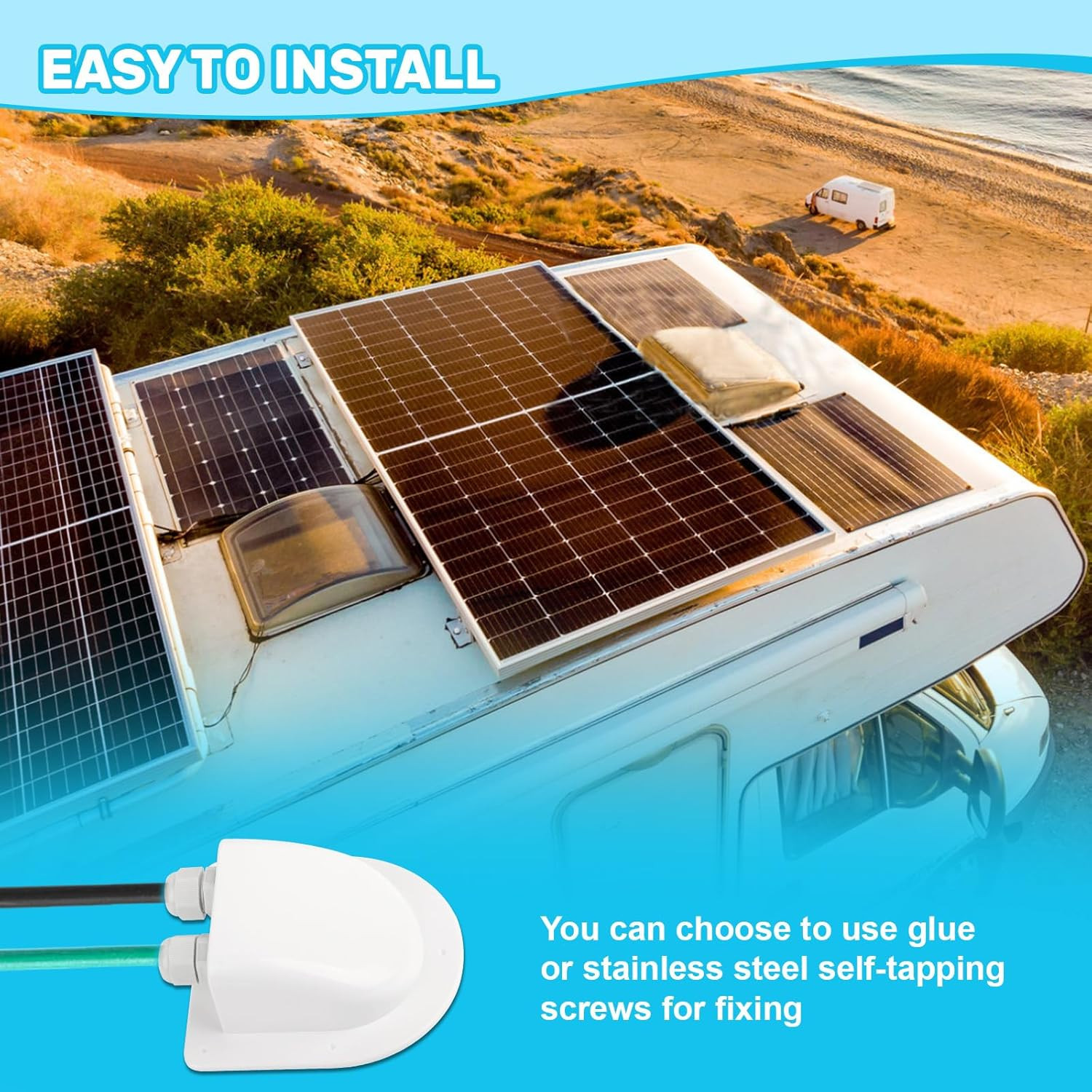 Waterproof ABS Solar Dual Cable Introduction Gland Box, Suitable for Double Cabl