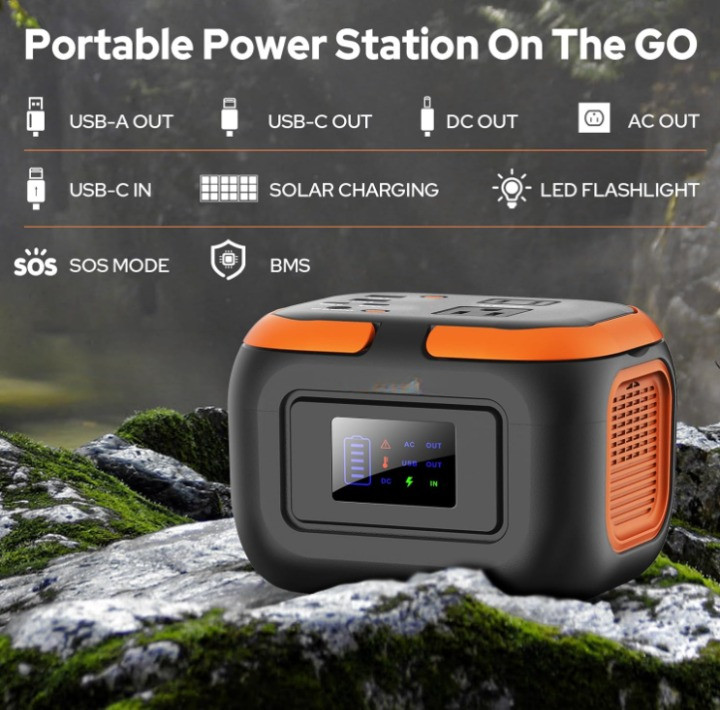 Estación de Energía Portátil 120W 97.6Wh con Salida AC USB-C para Camping, Nuevo