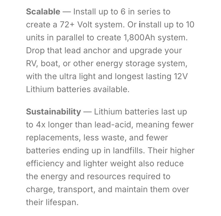 12V 180Ah LiFePO4 Lithium Battery Deep Cycle 2304Wh 200A BMS Solar RV Boat Marin