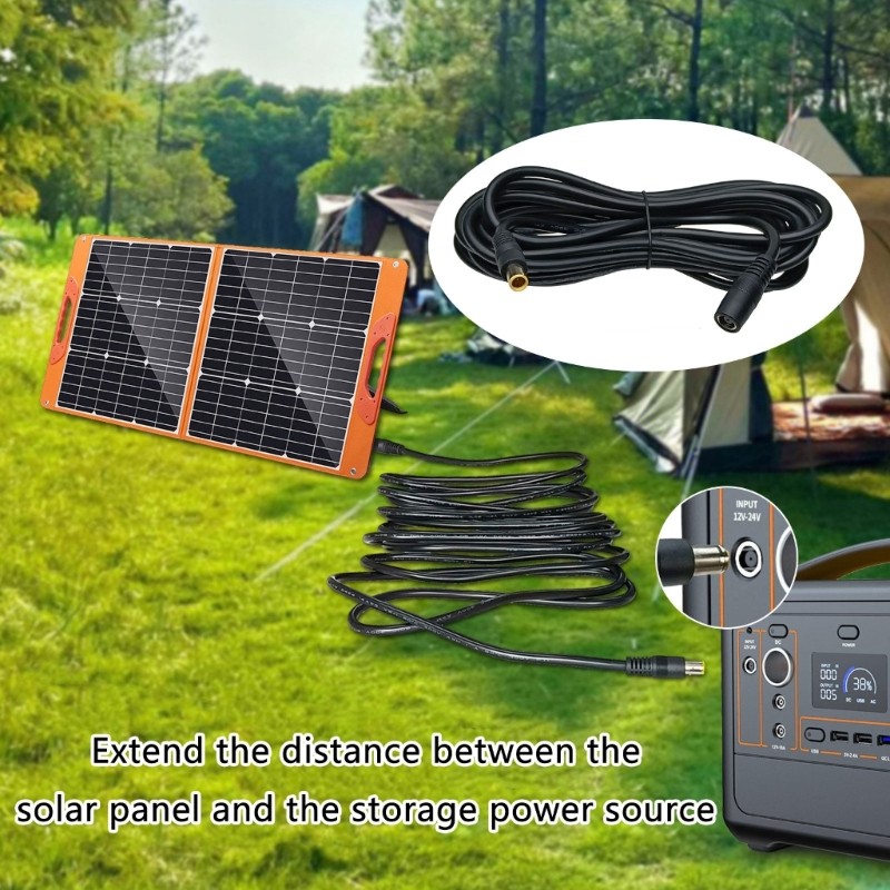 Heavy Duty Solar Cable DC8mm Male to Female Cable for Energy Storage Devices