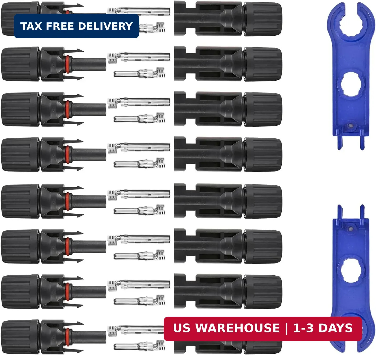 16 PCS Solar Panel Connectors, Male/Female IP67 1000V 30A(10AWG) | Solar Cable C
