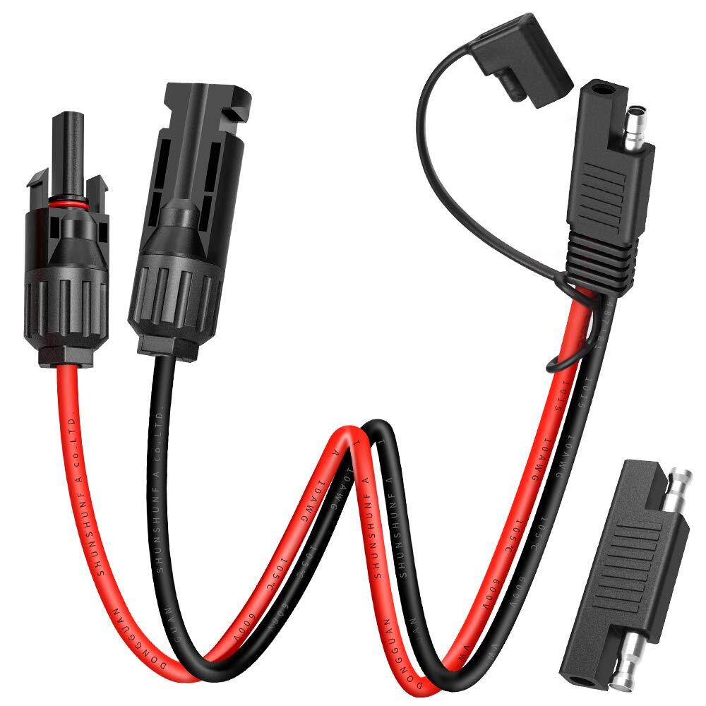 2x Solar Panel Extension Cable 2FT 10AWG SAE to SAE Polarity Reverse Adapter NEW