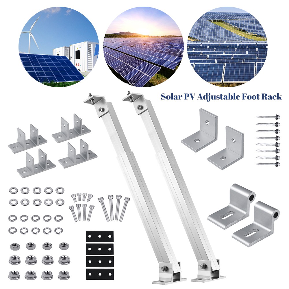 2 Sets 36-68cm Solar Panel Tilt Mount Brackets Kit for Roof Surface RV Farm