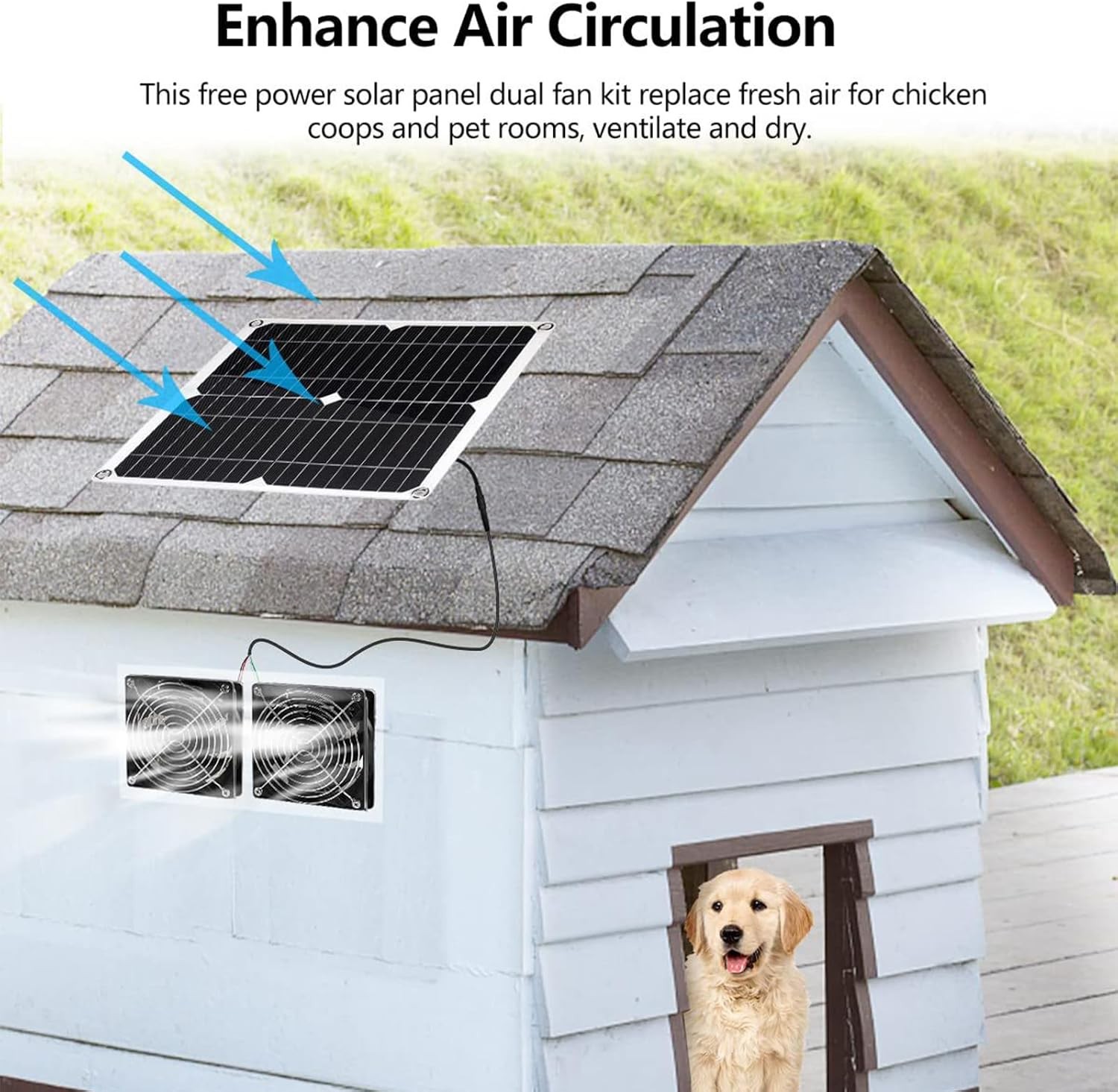 15W Solar Powered Fan/Solar Exhaust Fans for Outside/Solar Greenhouse Fan/Solar