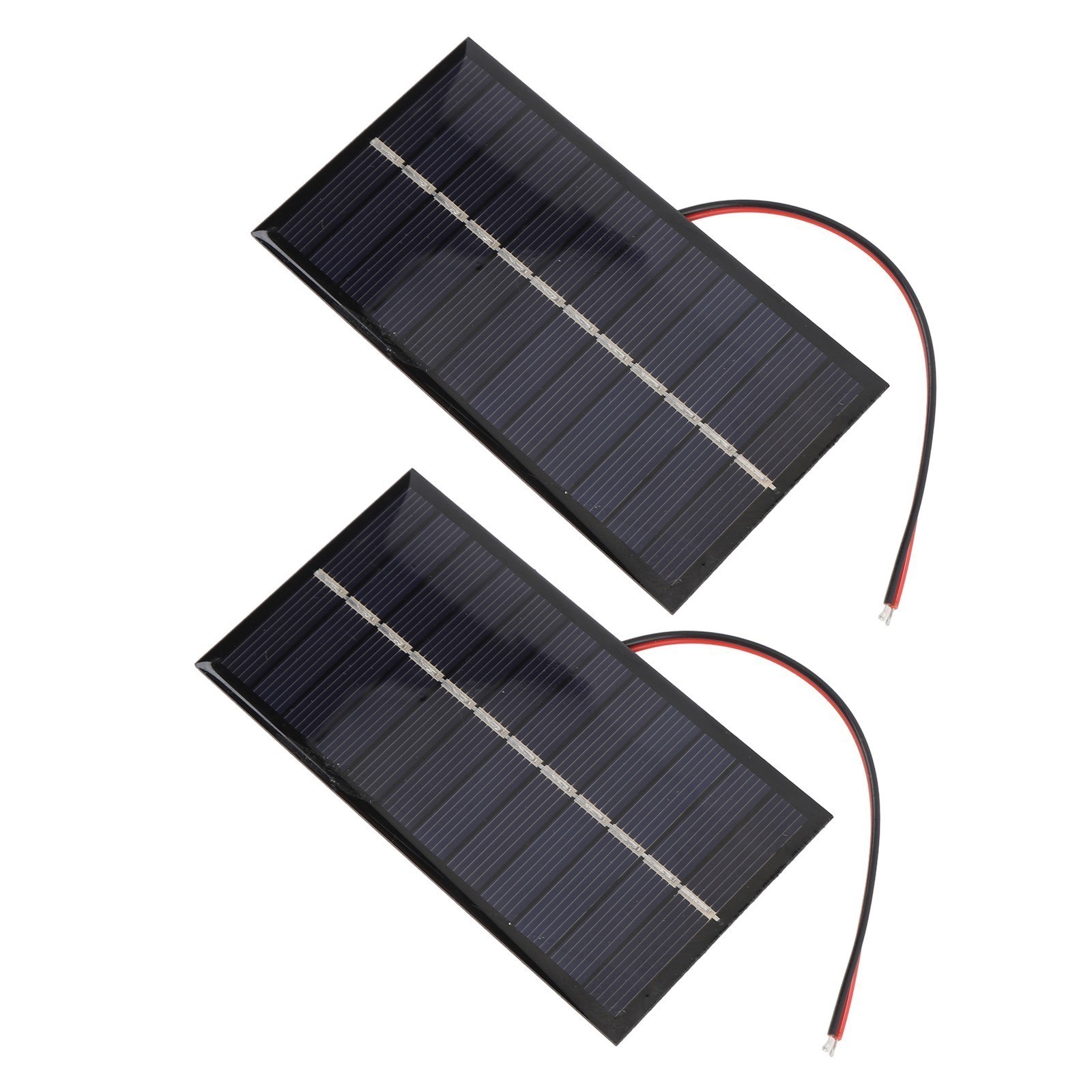 2pcs Solar Panel with Cable 1W 6V Polycrystalline Silicon Solar Charging Panel