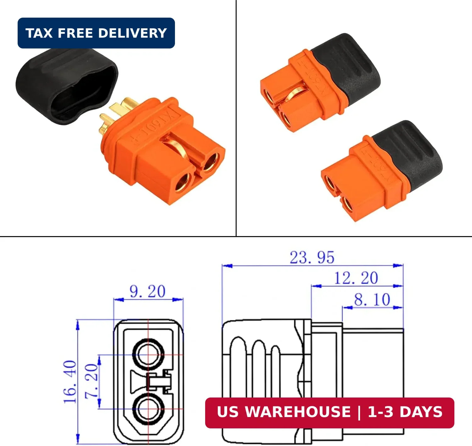 ELFCULB 10AWG 2FT Solar to XT60i Cable 2 10 25 35 50 75 100FT Solar Connector to