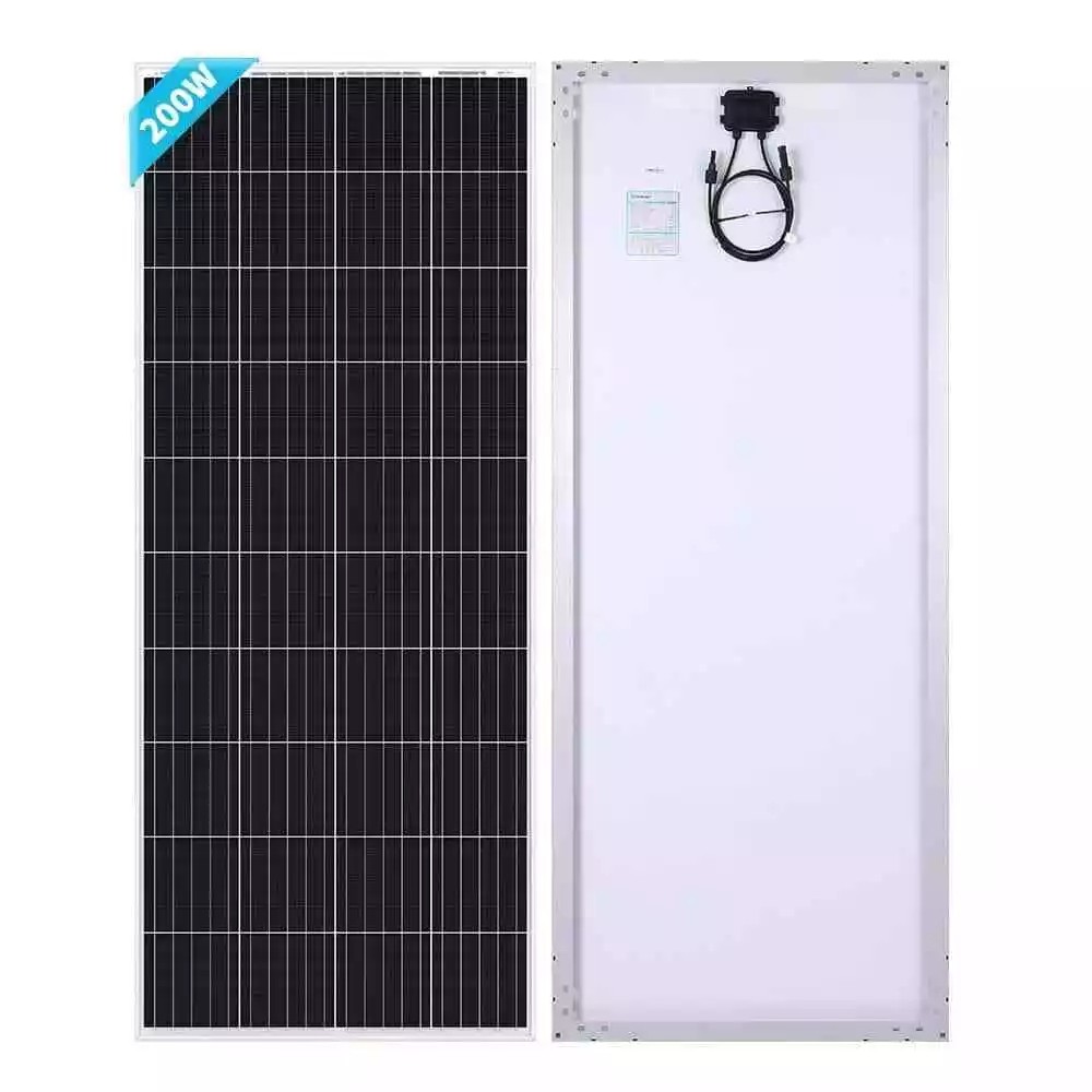 PFCTART 200W Solar Panel Monocrystalline for 12V 24V Norminal System with High-E