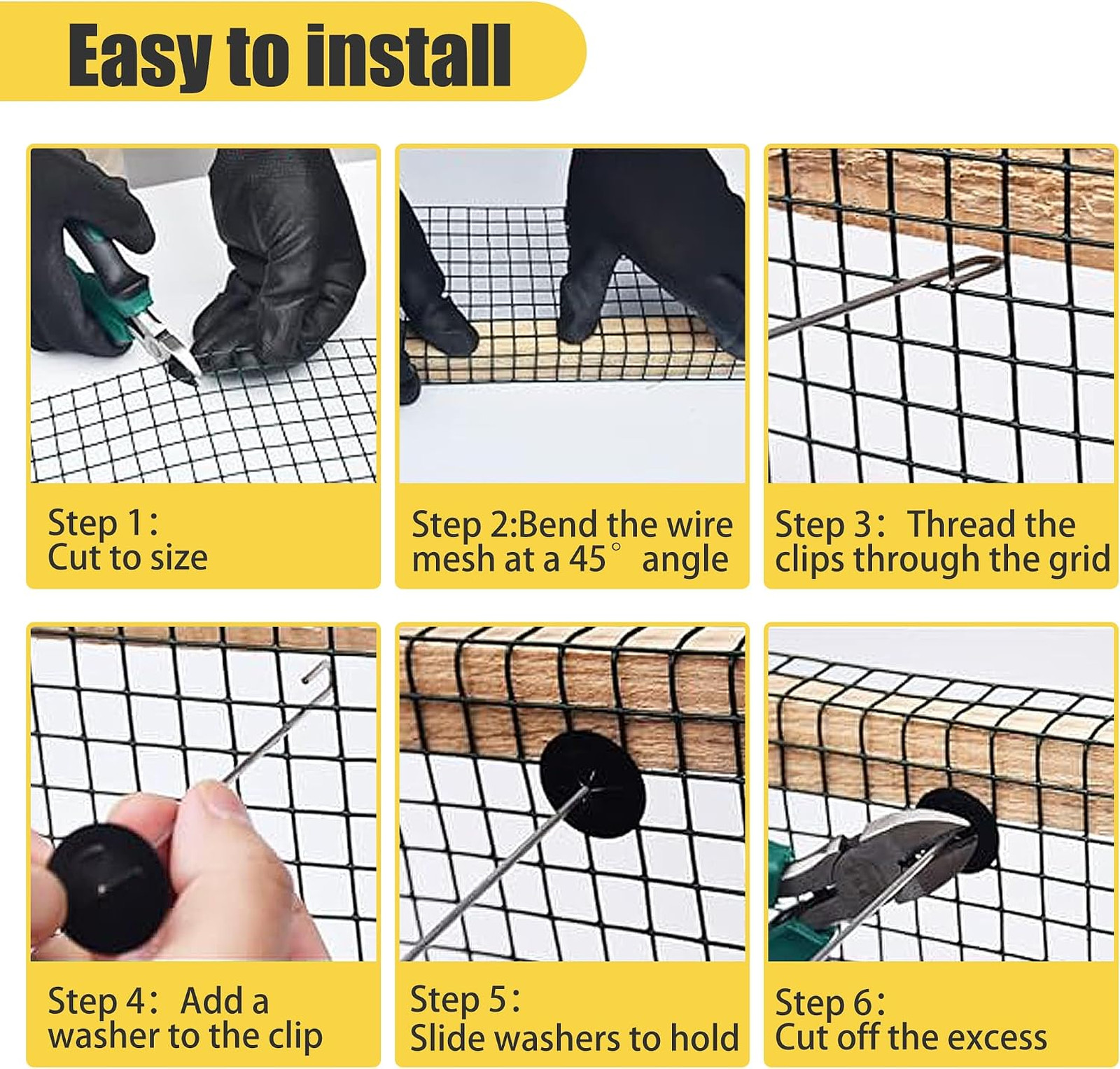 Solar Panel Bird Mesh Clips Aluminum J-Hook and Washer 50 Sets No Drill Critter