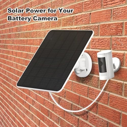 5W Solar Panel Charger for Ring & Wyze Cameras, 9.8ft Cable, Waterproof, 2 Pack