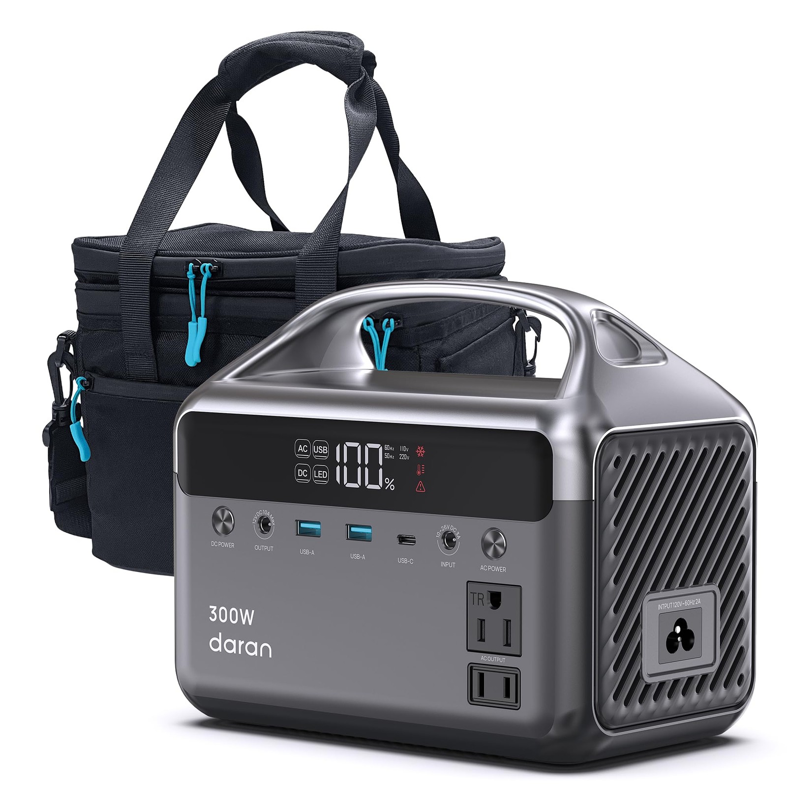 Portable Power Station 300W, 192Wh LiFePO4 Battery Solar Generator with Carry…