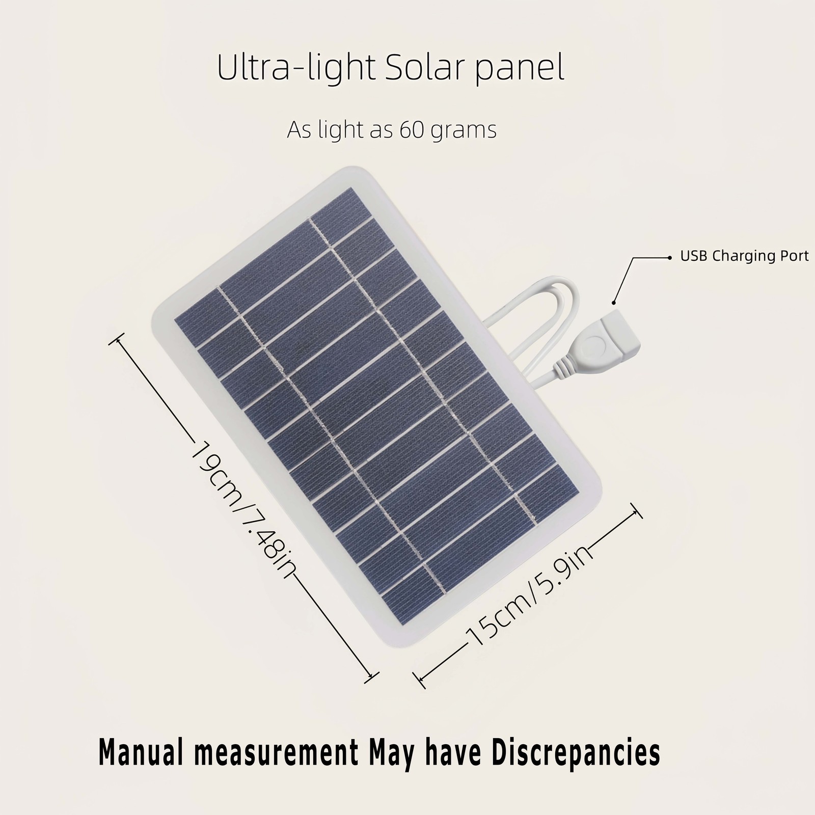 Dustproof Travel-Friendly 5V 2W Portable Solar USB Charger for Outdoor Emergency