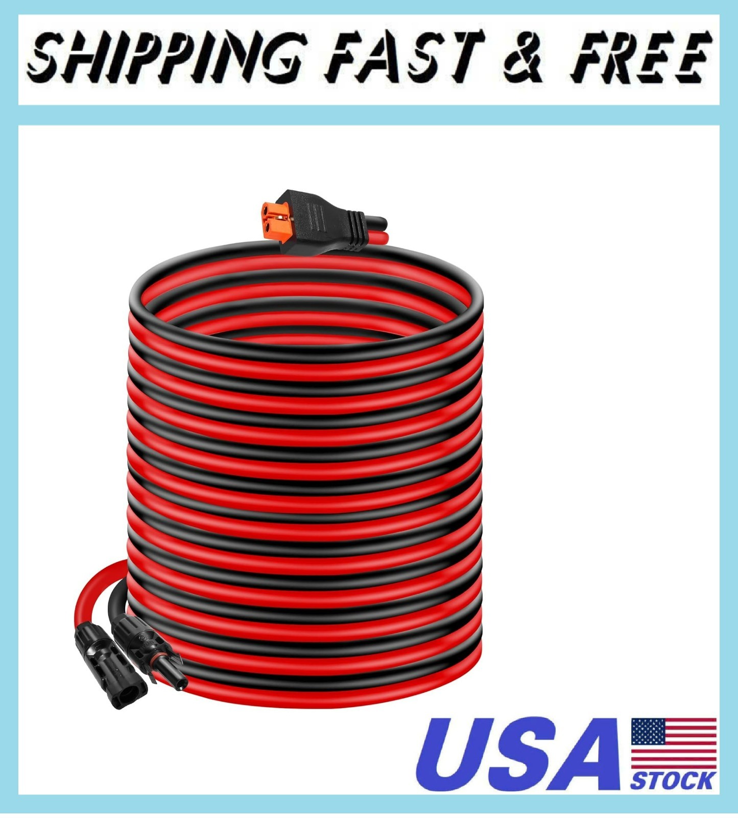 10AWG Tinned Copper Wire XT60i to Solar Panel Connector Extension Cable 35FT