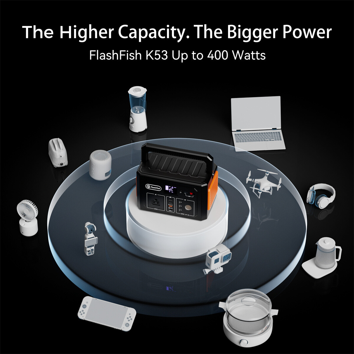 Flashfish K53 Portable Power Station 400W 400Wh Solar Generators Refurbished