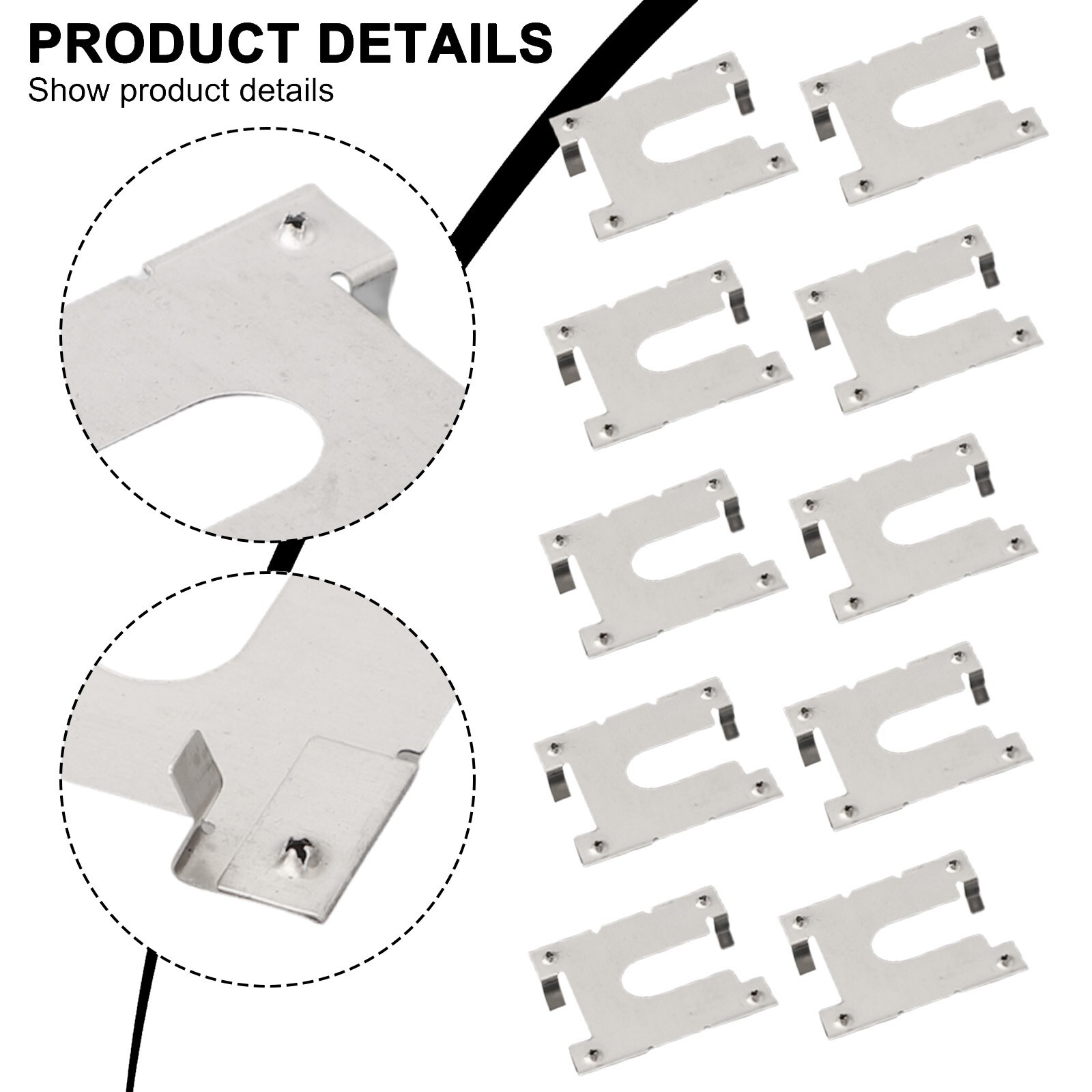 20pcs Earth Plate Grounding Clip Solar Panels PV Roof Fitting Stainless Steel