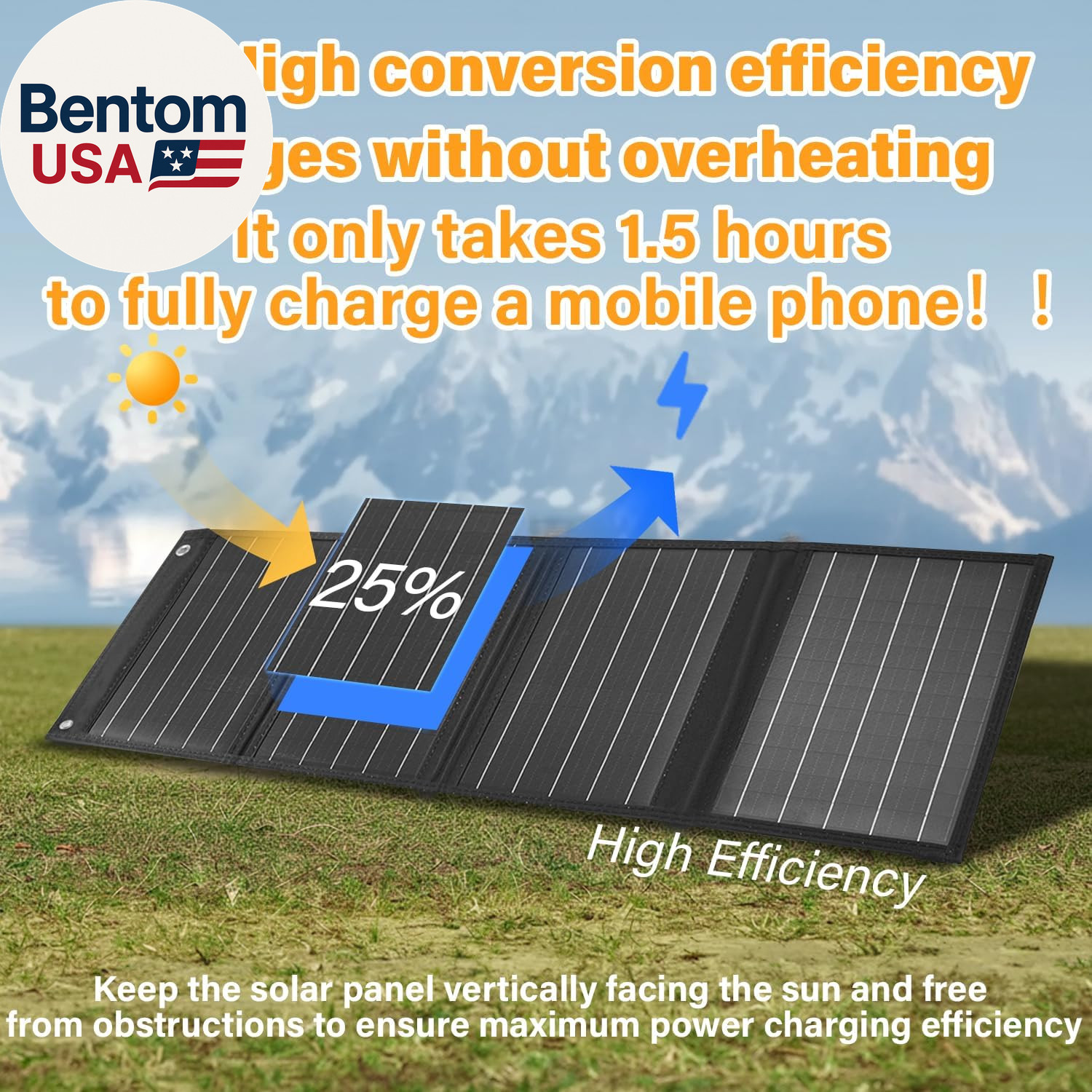 2026Upgrade 40W Foldable Solar Panel Charger,25% High Efficiency Portable N Type