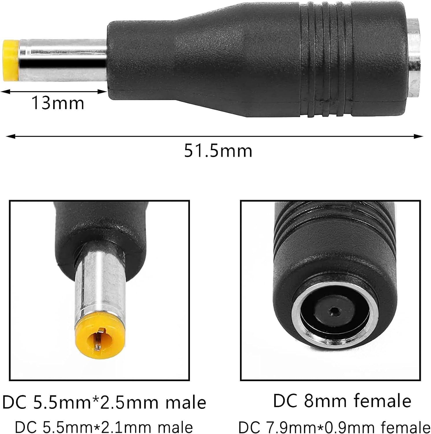 Solar Panel Adapter, DC7909 Female to DC5525 Male Connector, 8Mm to 5.5Mm…