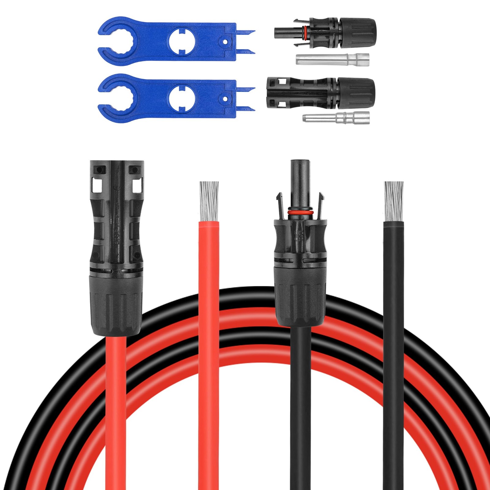 30 FEET 8AWG Solar Panel Extension Cable,8 30FT-8AWG, Red and Black-8AWG