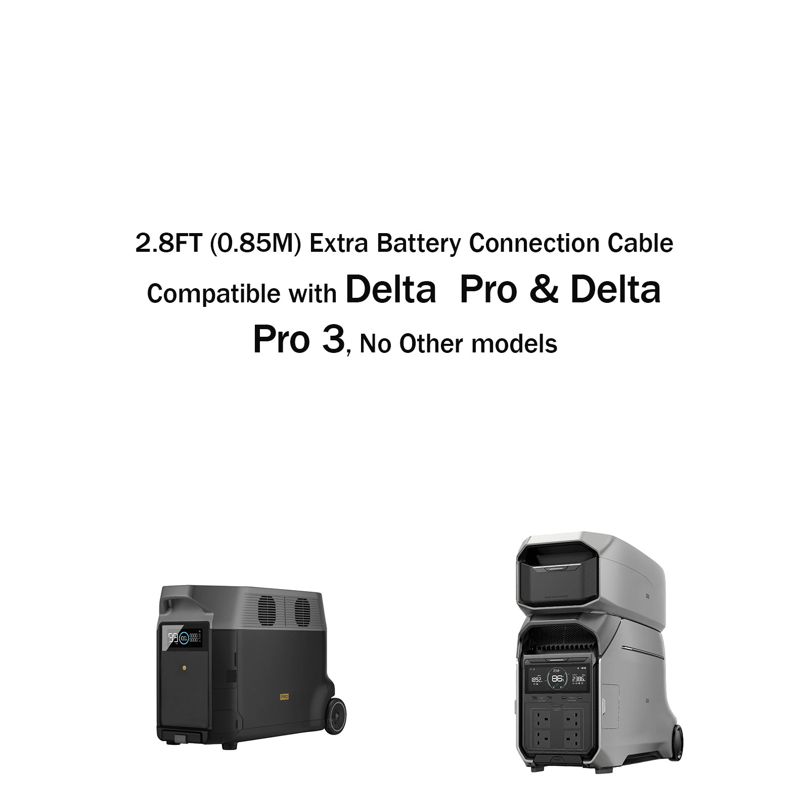 Extra 0.85m Power Extension CableCompatible with EcoFlow Delta Pro & Delta Pro3