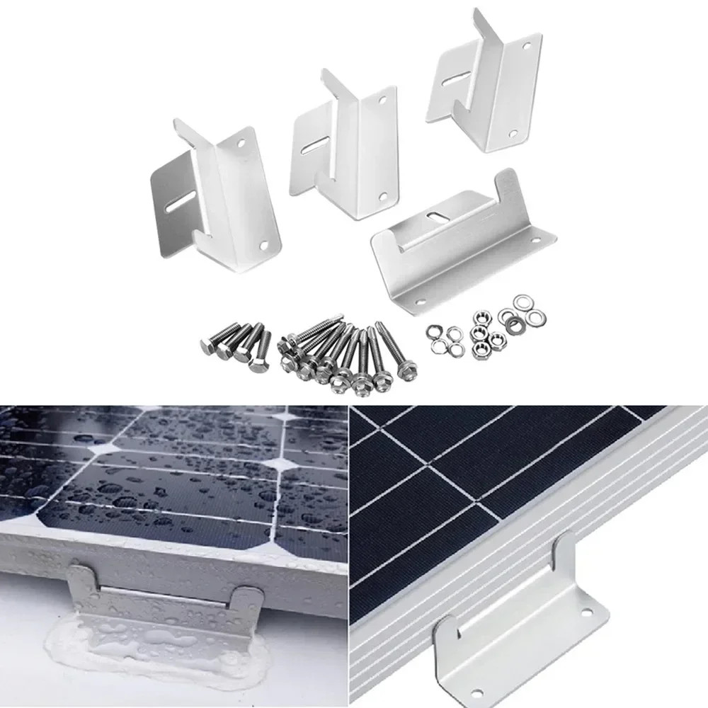 4/8Pcs Solar Photovoltaic Brackets Solar Panel Aluminum Mounting Bracket Kits Ro