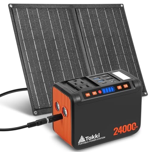 Solar Generator 120W Peak Portable Power Station with 21W Solar Orange Black