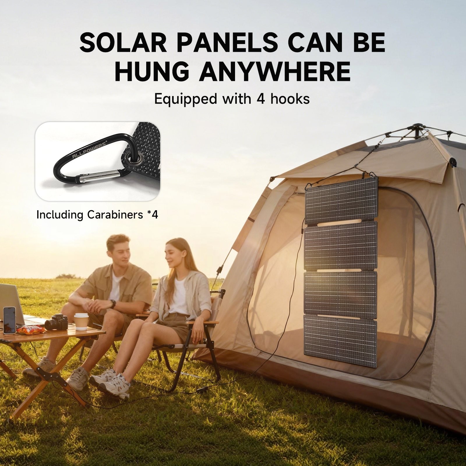 ALLPOWERS Portable Solar Panel 60W Foldable Solar Panel Charger for Camping Fish