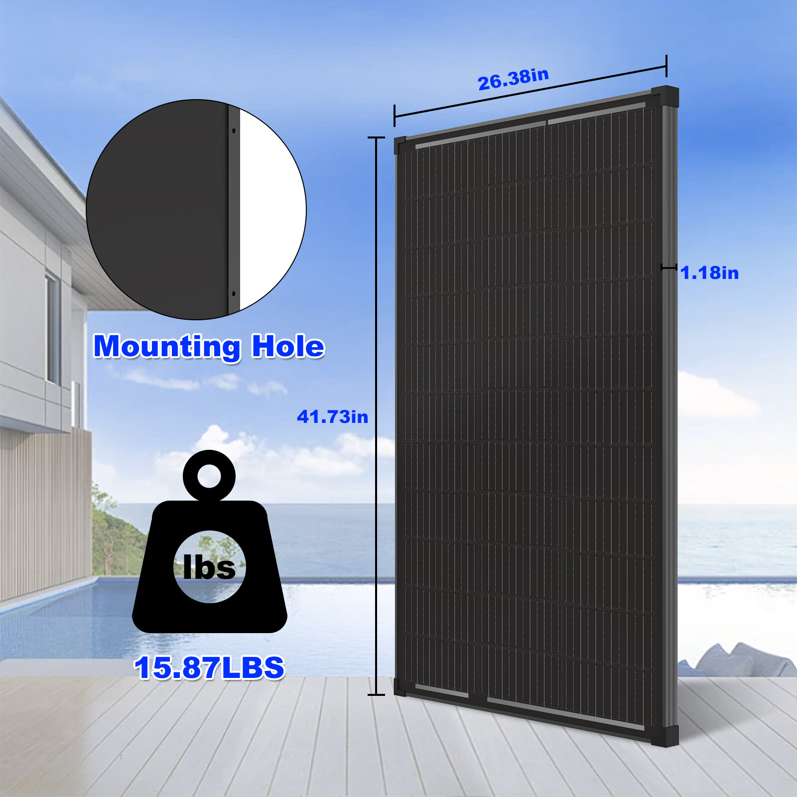 200W Watt Solar Panel 12V Mono Battery Charging Home Boat Camping RV Off Grid