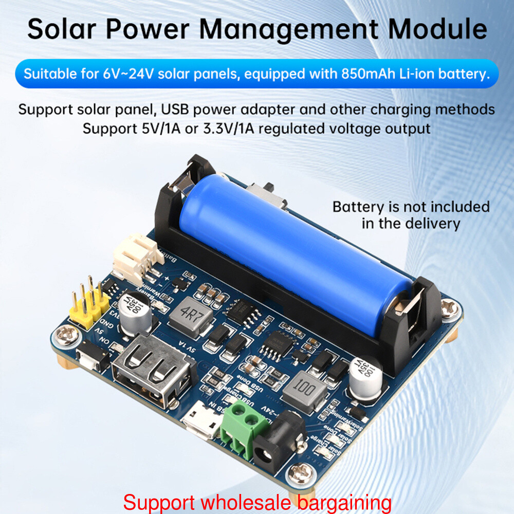 Power Manager Module for 6V~24V Solar Panel Support MPPT USB Battery Charging