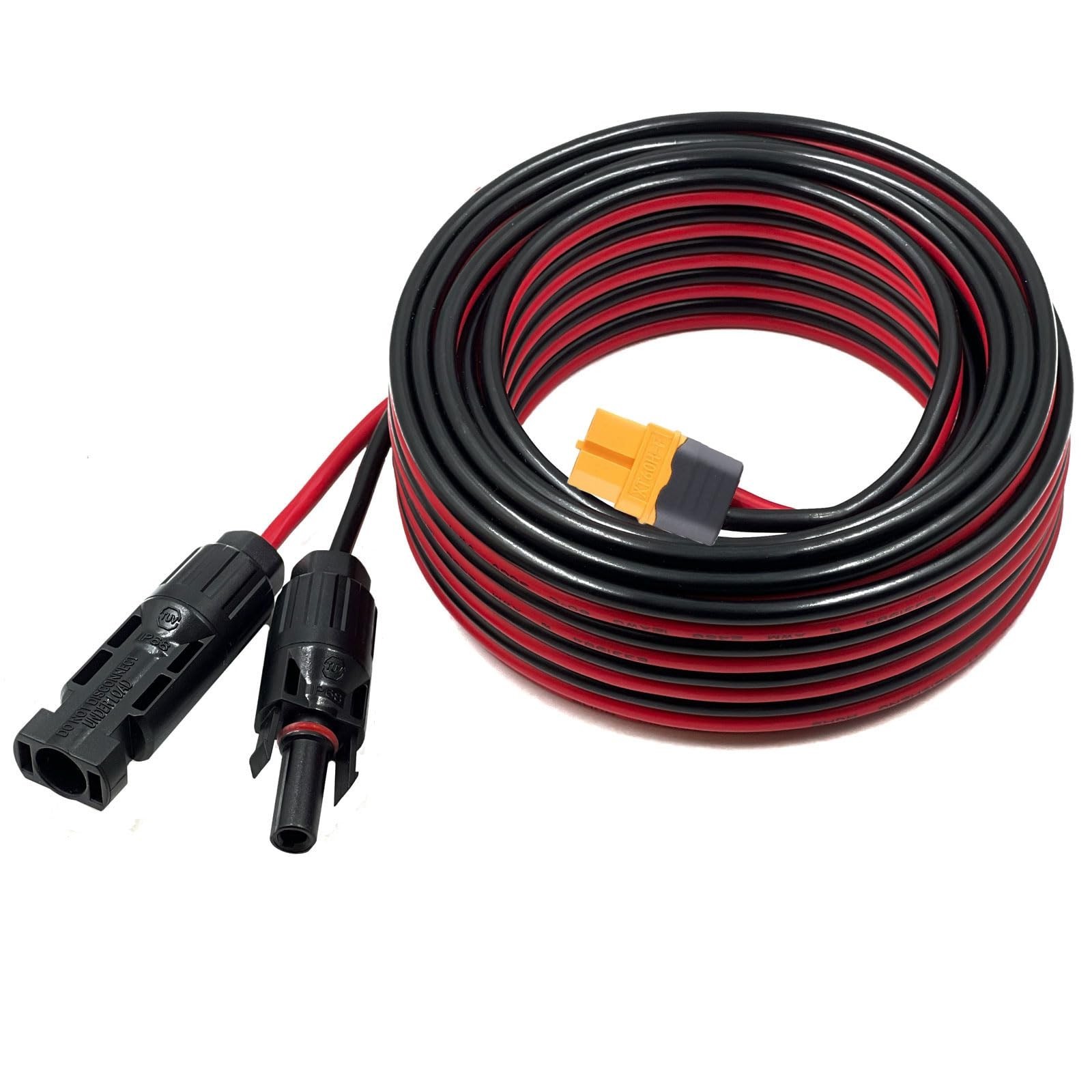 25FT Solar Charge Extension Cable, 12AWG XT60 Adapter for Solar Panels & Power S