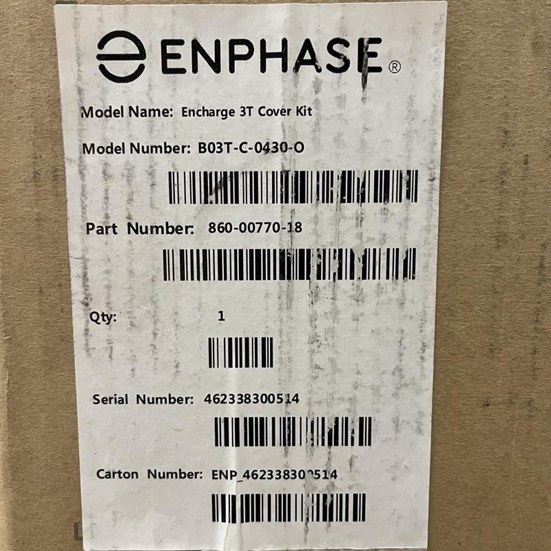 Enphase, IQ Battery 3T Cover Kit with Mounting Bracket, EN-B03T-C-0430-O NEW