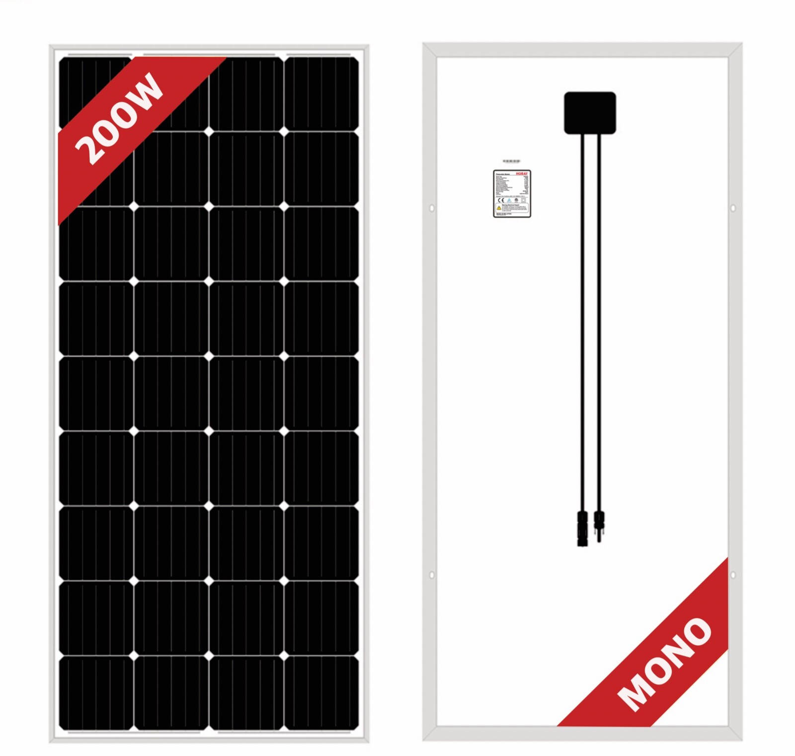 200W solar panel monocrystalline PV module for off-grid RV marine camping