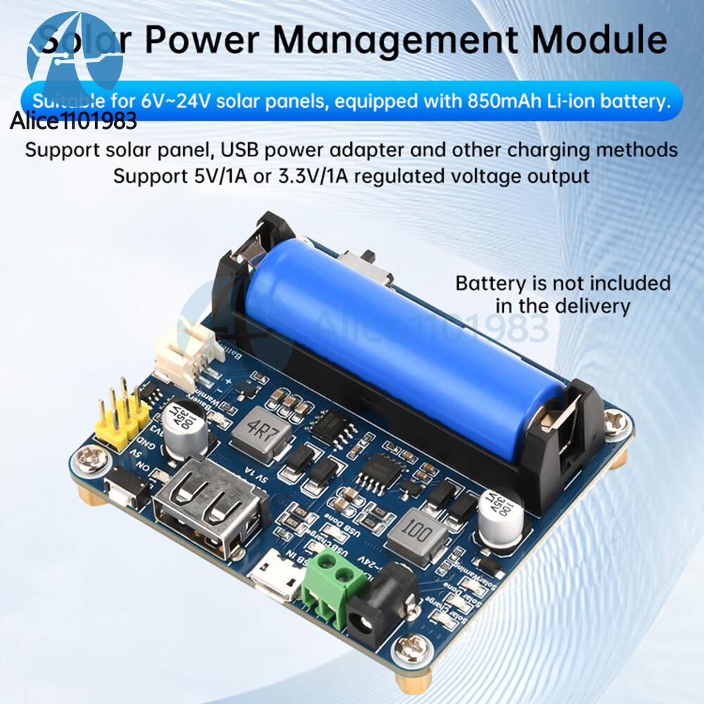 Power Manager Module for 6V~24V Solar Panel Support MPPT USB Battery Charging