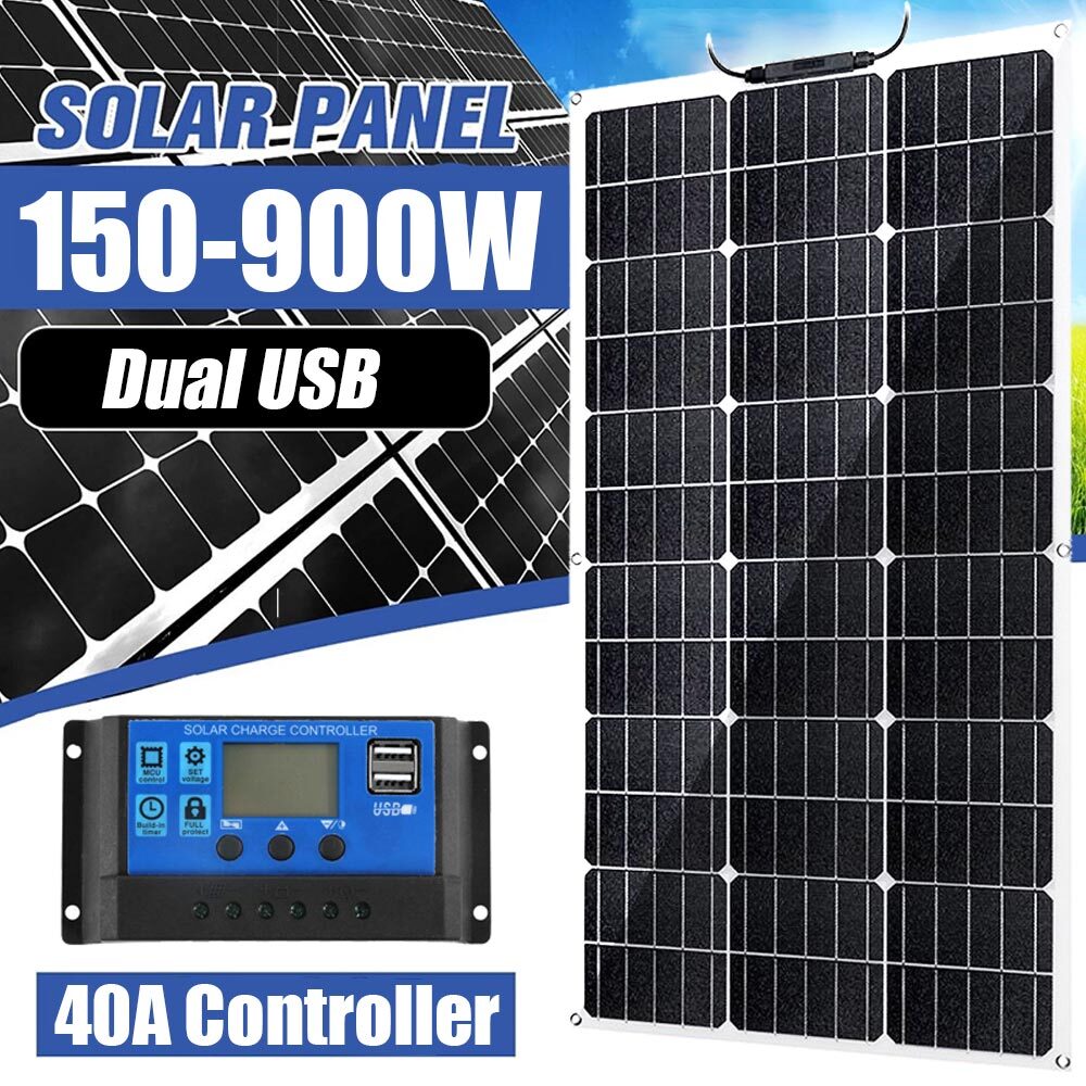 Solar Panel Kit Dual 5V USB Outputs Solar Panel Controller Combo – Caravan Boat