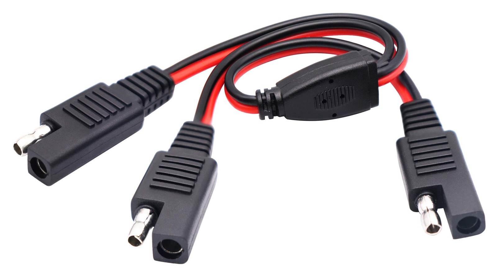 AAOTOKK 30cm SAE Y Splitter Adapter Cable – 1 to 2 DC Power Automotive Extens…