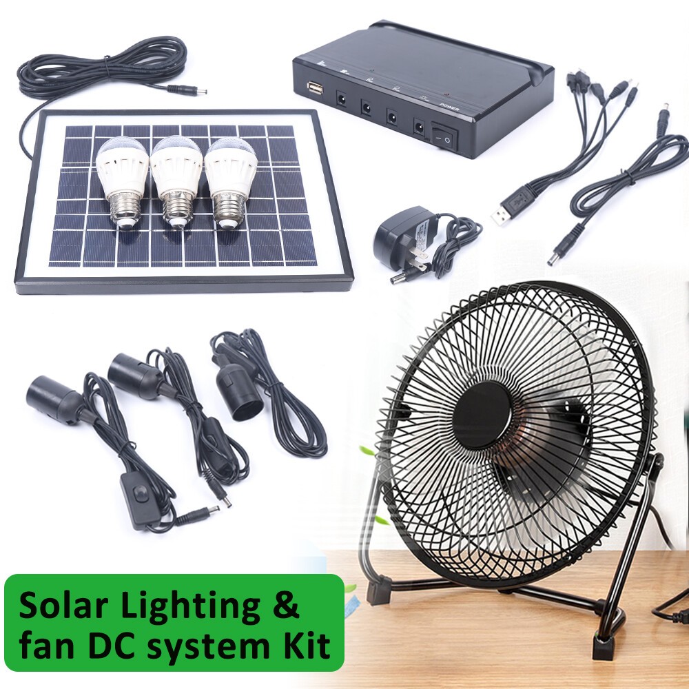 Portable Solar Power Panel Generator Kit Camping Battery Pack Power Station USA