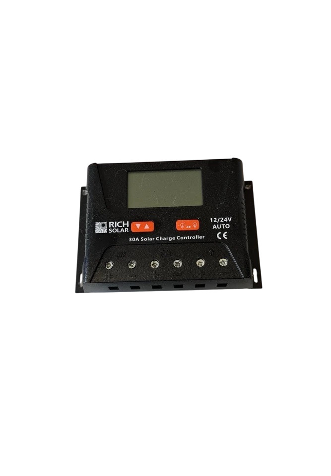 Rich Solar 30A PWM Charge Controller – 12V/24V RV Off-Grid Solar Regulator – New