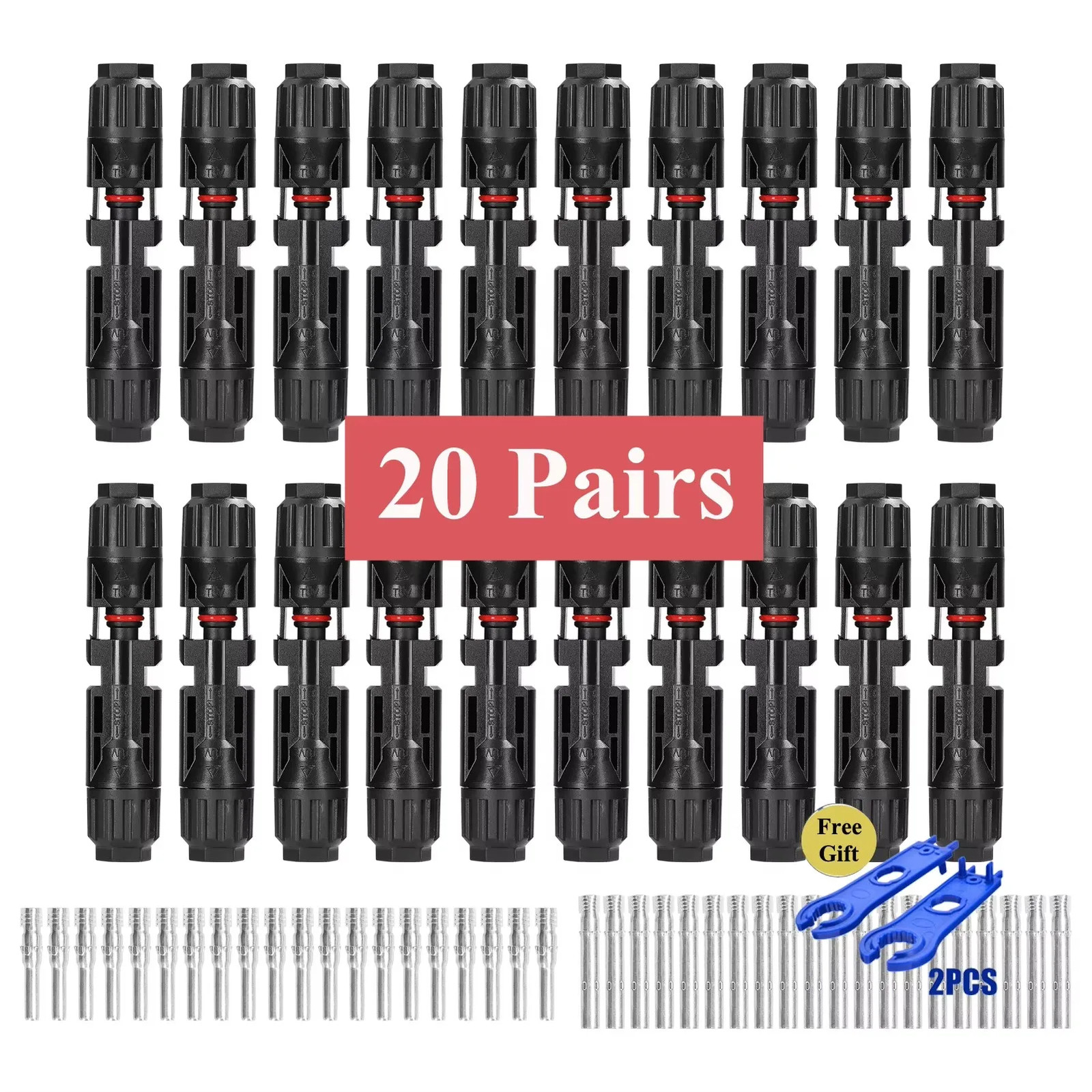 Solar PV Wire Connector 5/10/20/30/50/100 Pairs Solar Panel Connector 1000Vdc 30