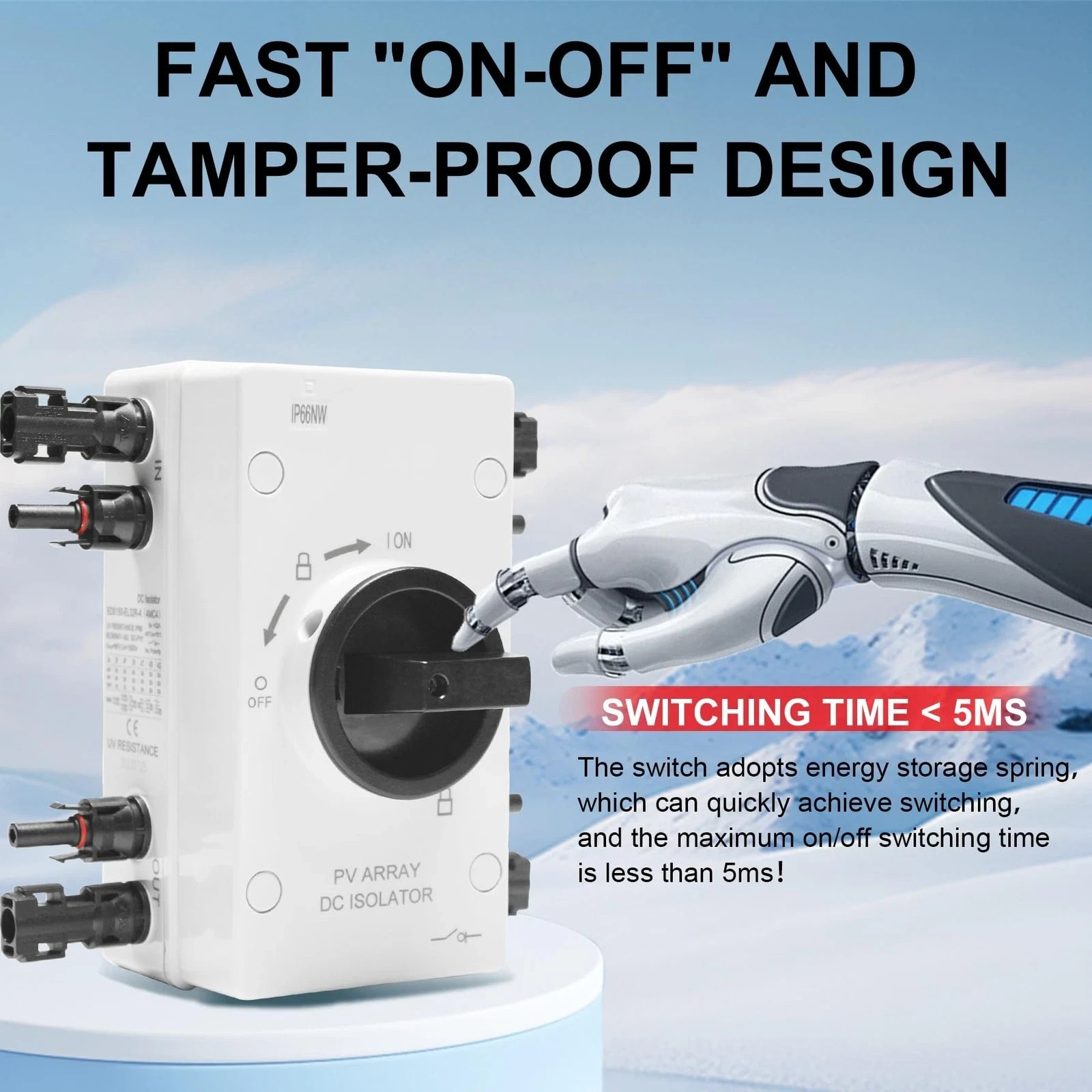 IP66 Waterproof Solar PV DC Quick Disconnect Switch, 1000V 64A Solar Panel Di…