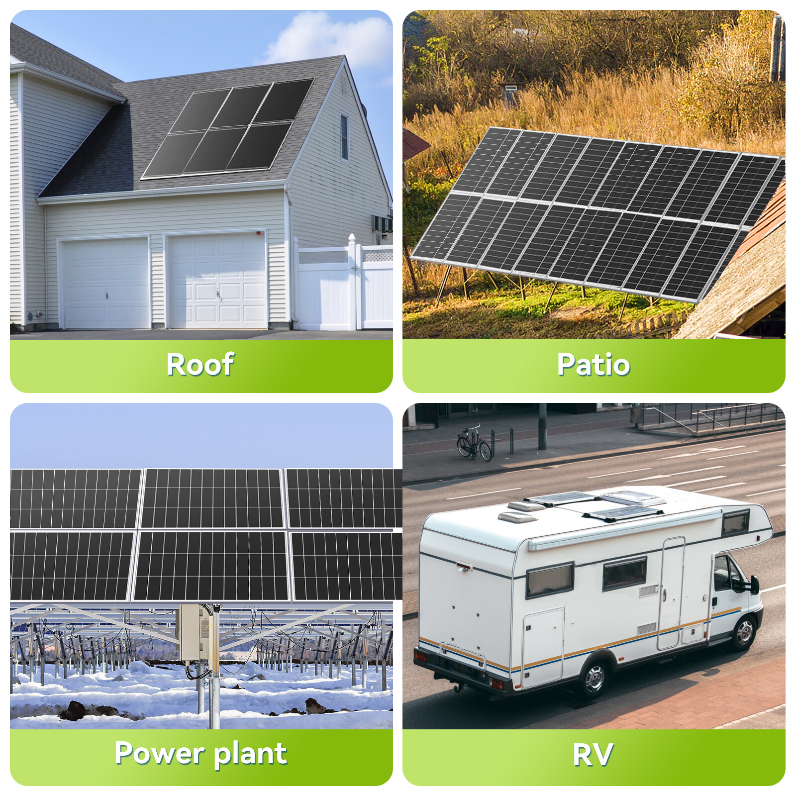 200W Watt Mono Solar Panel 12V Charging Off-Grid Battery Power RV Home Boat Camp