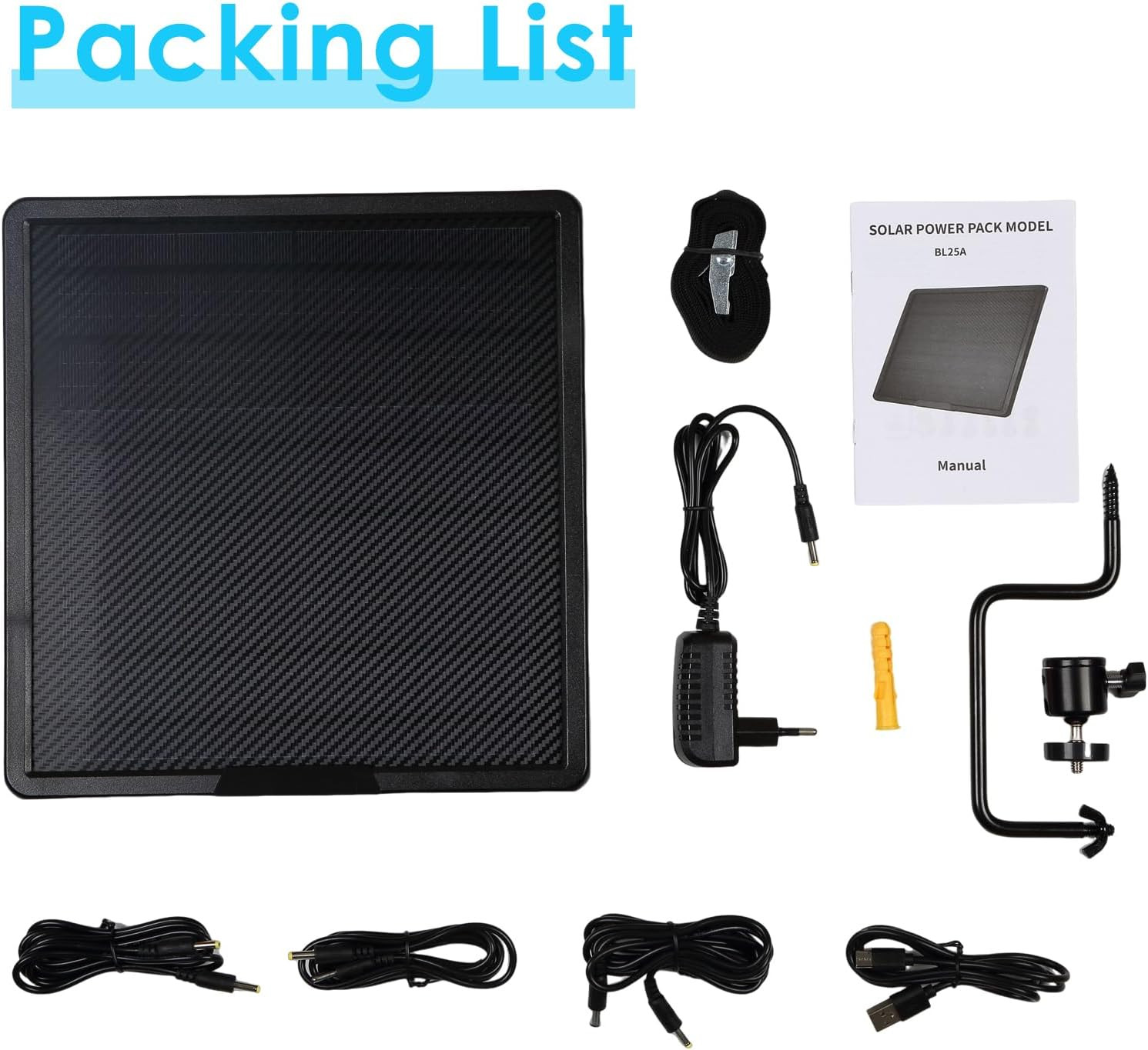 Solar Panel Kit 10W 25000Mah Outdoor Solar Charging, 5V Input,12V/9V/6V Output w