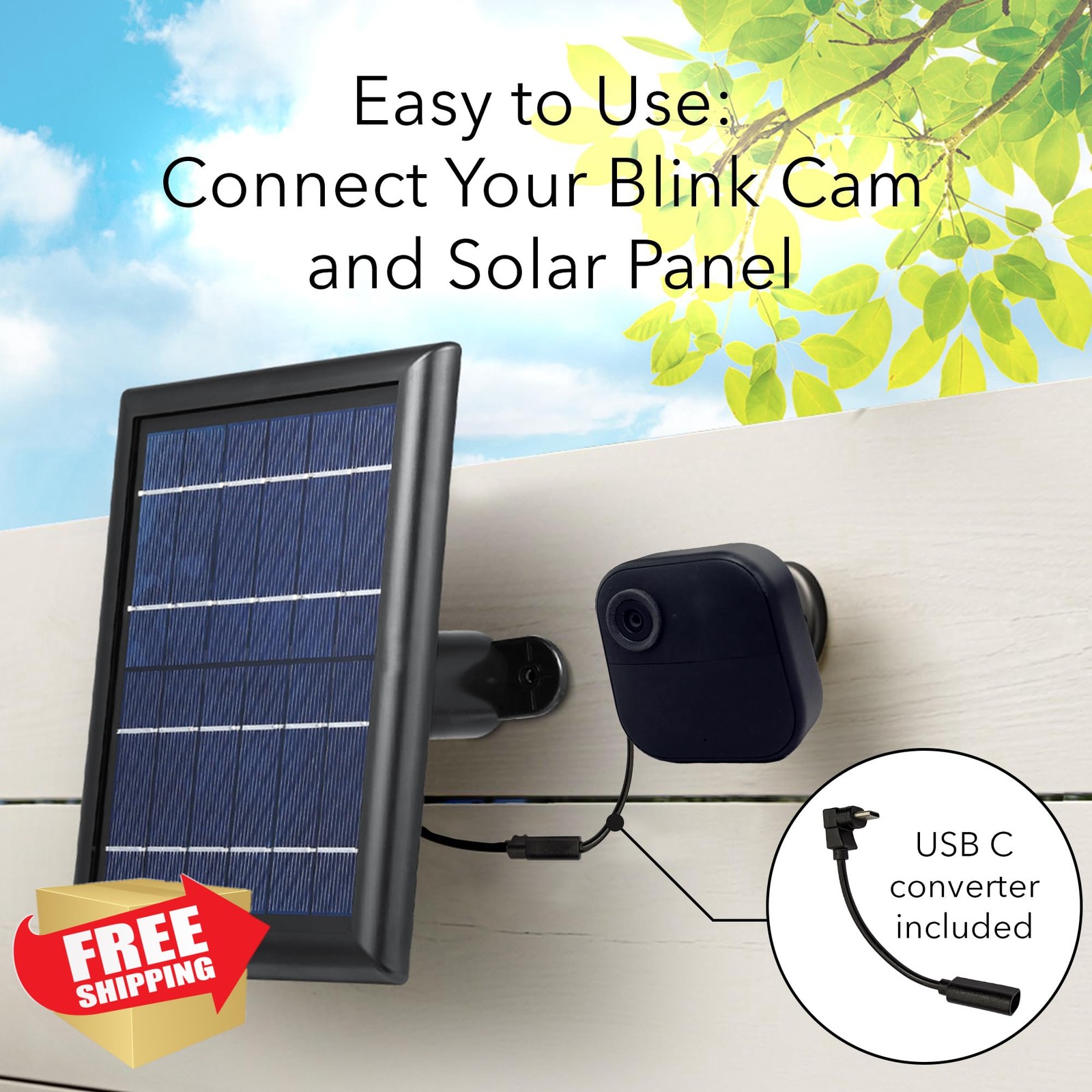 Wasserstein Solar Panel 2 Pack Black Internal Battery