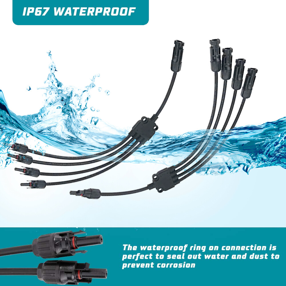 Solar Cable Y Panel Branch Connector IP67 Waterproof Solar Adapter Connector