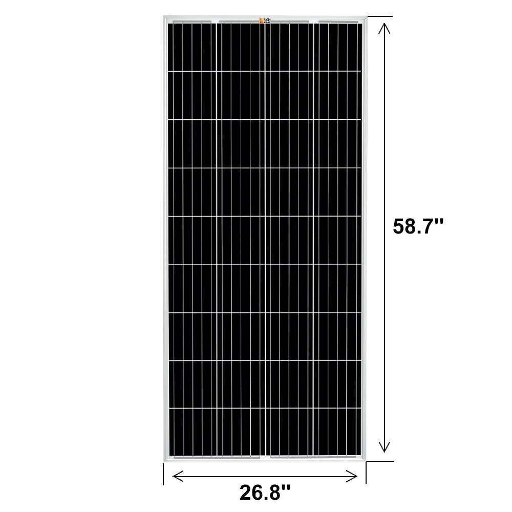 Rich Solar Mega 200 Watt 12 Volt Monocrystaline Solar Panel w/Mounting Bracket